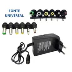 Fonte De Alimentaçao Universal 3/4.5/6/7.5/9/12v c/7pinos 3A 30W