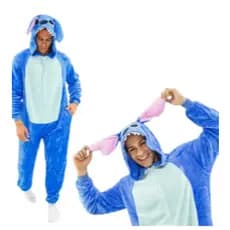 Pijama Stitch Macacão Com Capuz Lilo & Stitch Disney Tam. M