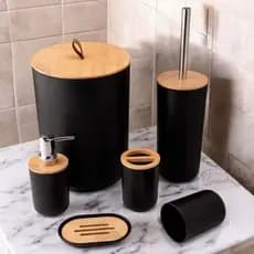 Kit Banheiro Conjunto Acessórios Lixeira Lavabo Peças Luxo