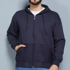 Casaco Moletom Aberto Zíper E Capuz Blusa De Frio Lisa Inverno Masculino