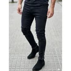 CHENCalça Masculina Skinny Co, Zíper na Barra