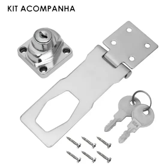 Fechadura Fecho Baulete Trinco Baú Moto Fivela 2 Chaves