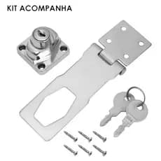 Fechadura Fecho Baulete Trinco Baú Moto Fivela 2 Chaves