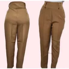 Calça Feminina Alfaiataria Sofisticada Cintura Alta Com Cinto Removível