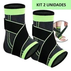 Kit 1/2 Tornozeleiras Ortopédicas de Compressão Elástica Estabilizadora para Esportes