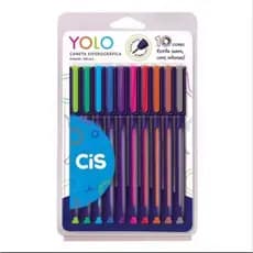Kit CIS Yolo - Kit com 10 canetas esferográficas ponta agulha 0.7