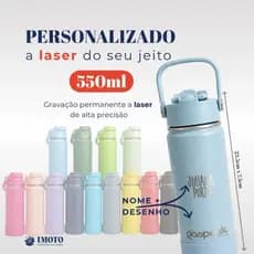 Garrafa Térmica 550/600ml Bico Duplo Nome Personalizado+Logo/Desenho Brinde Coorporativo Escola Academia