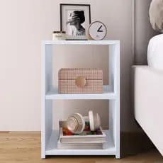 Mesa de Cabeceira Bela  com Prateleira estilo compacto e elegante Branca