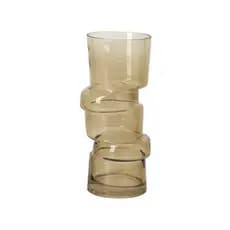 Vaso em Vidro Âmbar Forma Orgânica - Referência 15393 vaso decorativo para sala, vaso para arranjo de flores, decoração