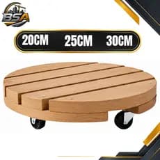 Suporte Para Botijão De Gás Vaso De Planta Com Rodinha Redondo Até 80kg De Madeira 20cm 25cm 30cm
