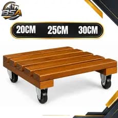 Suporte Para Botijão De Gás Vaso De Planta Quadrado Com Rodas Até 80kg De Madeira 20cm 25cm 30cm