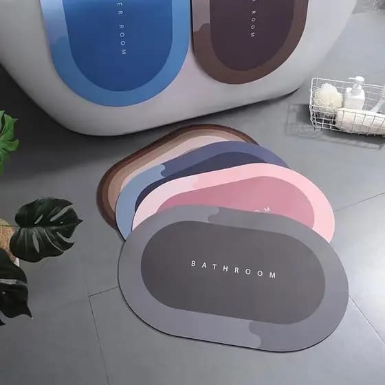 Tapete Mágico Ultra Absorvente P Banheiro Antiaderente Liso
