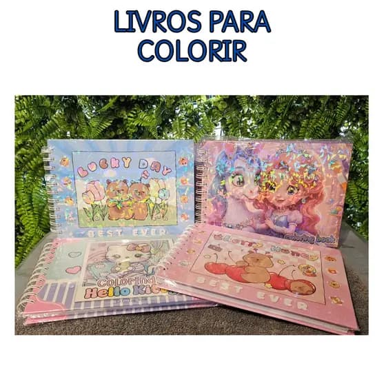 Livro de colorir com capa dura 50 folhas para pintar e criar