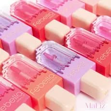 Kit Com Até 3 Batom Brilho Labial de Sorvetinho Lip Gloss com Glitter Febella
