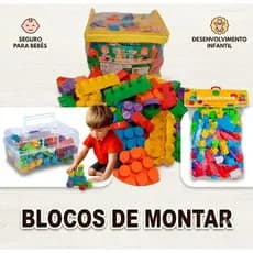 BLOCOS DE MONTAR BALDE EDUCATIVO 65 ou 56 PEÇAS REIBLOCKS