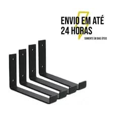 KIT MÃO FRANCESA 15 CM 4 PEÇAS SUPORTE PRATELEIRA INVERTIDA