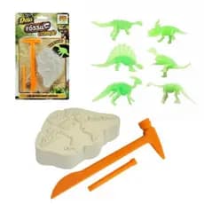 Dinossauro Dino Fossil Escavacao Colecao Arqueologia  Brila  no escuro- Dm Toys