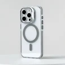 Capa Capinha Iphone Transparent De Metal Lente Holder Premium Para iPhone  11 12  15 16 17 Pro Max
