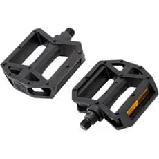 Pedal Bike Plataforma Nylon Com Esfera Preto Com Refletor  Rosca Fina 1/2