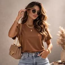 Camiseta Feminina Básica Premium T-Shirt Lisa Casual Moda Dia a Dia