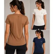 Kit 3 Camisetas Femininas Dry Fit Academia Fitness Treino Corrida Respirável Premium