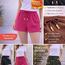 Shorts Feminino Duna Premium Soltinho Leve Moda Verão Casual