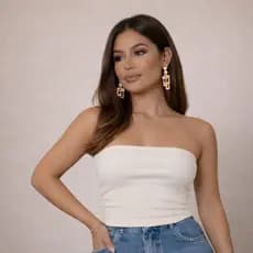Cropped Tomara que Caia Feminino Tube Top Sem Alça