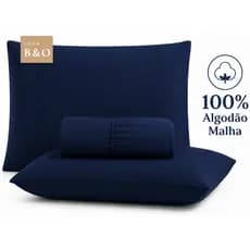 Kit Jogo de Lençol Queen 100% Algodão Fio 30 Malha Macio Resistente Grosso com Fronhas Elástico Luxo