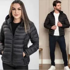 Jaqueta Bobojaco Unissex Nylon Puffer Impermeavel Com Capuz Removivel