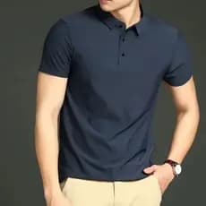 kit 2 Camisa Masculina  Polo Tecido Elastico Gelado Seda Casual Elegante