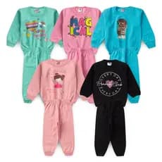 Kit 8 Peças De Roupas Inverno Conjunto Moletom Com Ou Sem Capuz Infantil Feminino Calça Blusa Frio Tamanhos 1 2 3 4 6 8