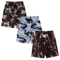Kit Com 3 Bermudas Em Moletom  Estampadas Masculino Infantil