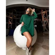 Poncho feminino Max blusão lanzinha gola alta, mini vestido Moda Feminina inverno