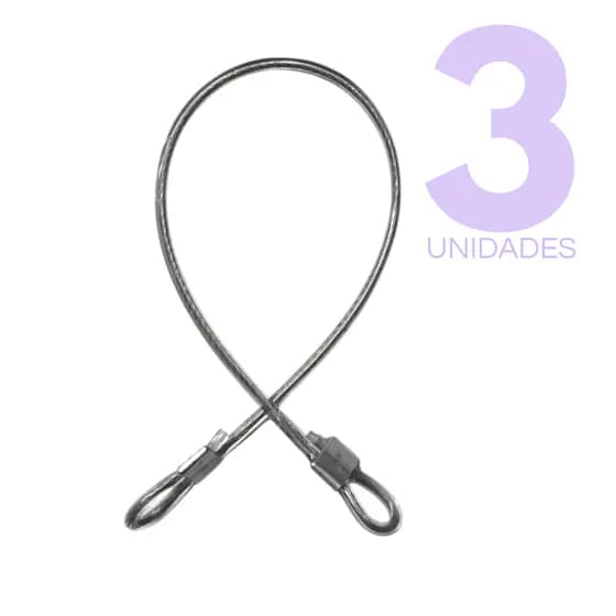 Kit 3 Lacre de Segurança em Aço Trava Ziper Anti Furto Malas Mochilas Bagagens Bike Porta