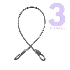 Kit 3 Lacre de Segurança em Aço Trava Ziper Anti Furto Malas Mochilas Bagagens Bike Porta