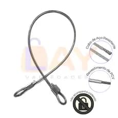 Cabos de Segurança 35cm Anti Furto Trava Ziper Porta Bag Malas Bagagens Capacete Bike Mochila Bolsa