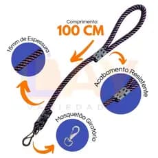 1pç Guia Tradicional 100cm Corda Reforçada Grossa 16mm Passeio Pet Cães Cachorros