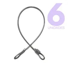Kit 6 Lacre de Segurança em Aço Trava Ziper Anti Furto Malas Mochilas Bagagens Bike Capacete Porta