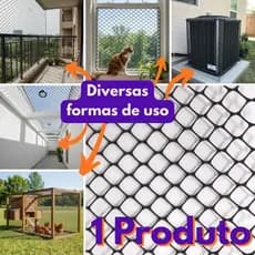 Tela Plástica Proteção Multiuso Altura 1m  Animais Jardim Portão Galinheiro Viveiro 10m a 50m