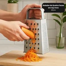Ralador Para Pizza 4 Faces em Aço Inox 23cm Multiuso para Cozinha