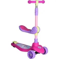 Patinete Infantil 2 em 1 com Assento Removível e Rodas de LED – Rosa ou Azul