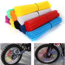 Protetor De Raios Bike Moto Cadeira De Rodas Tubo Decorativo Capa de Raios Coloridos 76 Pçs