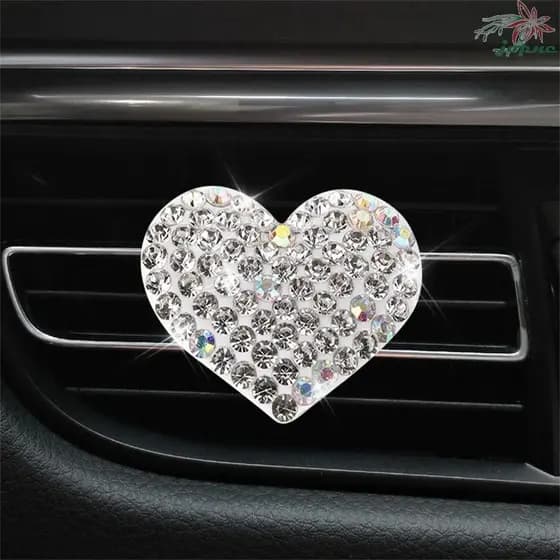 JOPNE Auto Clip Decoração De Interiores Bonito Strass Em Forma De Coração Acessórios Para Carro Difusor De Aroma De