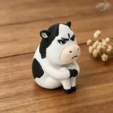 Figura De Vaca De Grama JOPNE , Mini Vacas Feias E Fofas , Ornamento De Carro Impresso Em 3D Colecionável Engraçado