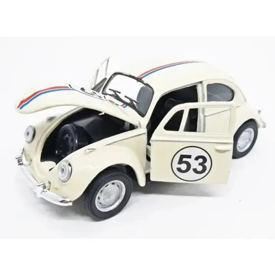 Carrinho Fusca Ferro Fricção Metal Miniatura Herbie 53 Cor