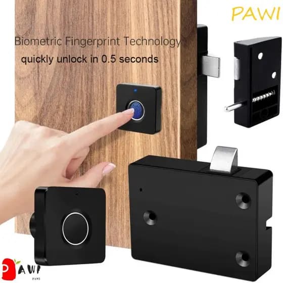 Bloqueio De Impressão Digital PAWI Armazenamento De Arquivo Oculto Casa Armário Sem Chave Fechadura De Segurança De Priv