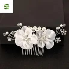 KIDST Pearl Crystal Hairpin , Cabeleireiro Clip Lateral Flor Penteado Elegante Noiva Casamento