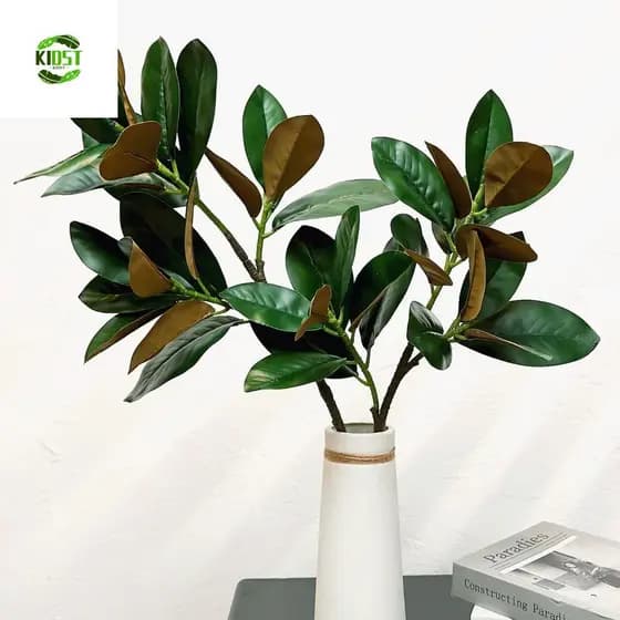 Ramo De Árvore De Magnólia Simulado KIDST , Planta Artificial Artesanal Com 2 Garfos , Plantas Artificiais De 110 Cm