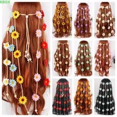 Faixa De Cabelo De Girassol KBOX , Argola De Cabeça Com Borlas Longas Estilo Coreano Margarida , Tiara De Flor Étnico De