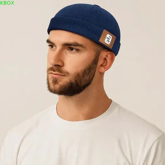 Boné KBOX Vintage Docker , Chapéu Redondo Confortável De Veludo Sem Aba , Ajustável De Cor Sólida Com Cúpula Macia E Mel